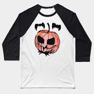 Pumpkin King Black Outline Baseball T-Shirt